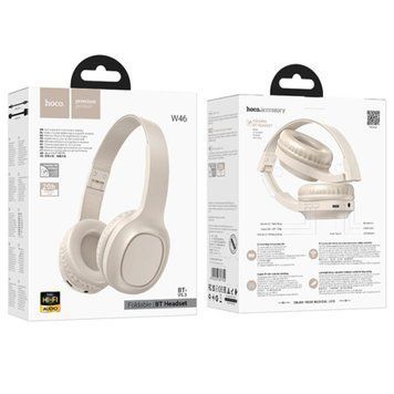 Навушники Big Bluetooth Hoco W46 beige 33618 фото