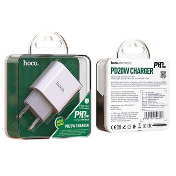 МЗП Hoco C76A Plus PD 20W/3A (USB-C) white 27930 фото