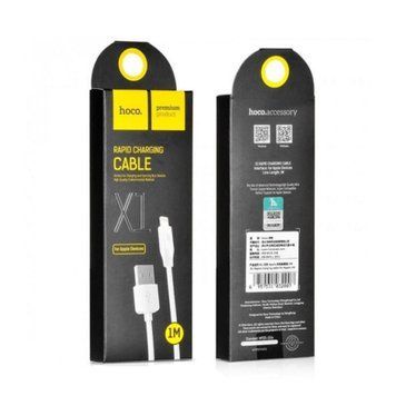 USB Cable Hoco Lightning X1 2.4A 1m white 11258 фото
