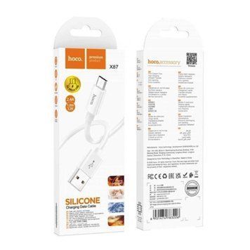 USB Cable Hoco Micro usb X87 2.4A 1m white 39687 фото