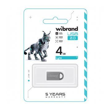 USB Flash 4 GB Wibrand Lynx Silver UA 36541 фото