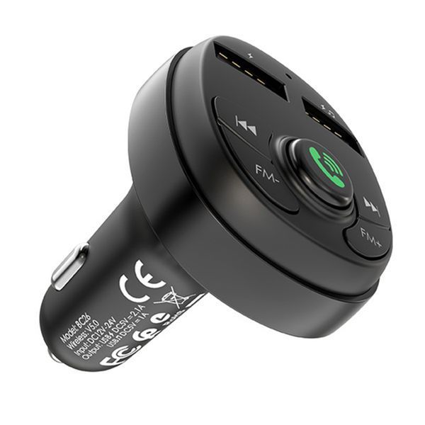 FM трансмістер Bluetooth Borofone BC26 2.1A black 37981 фото