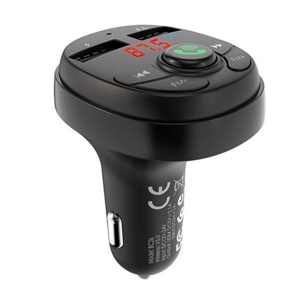 FM трансмістер Bluetooth Borofone BC26 2.1A black 37981 фото
