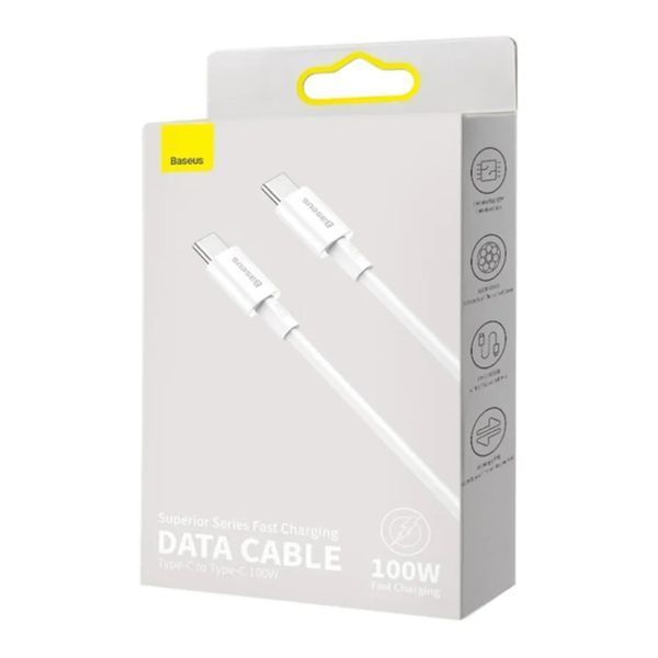 Cable Baseus Superior Series Fast Charging Type-C to Type-C PD 100W (2m) white 19188 фото