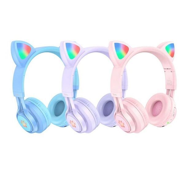 Навушники Big Bluetooth Hoco W39 Cat pink 30797 фото