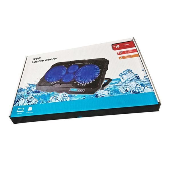Підставка для ноутбука з охолоджувачем S18 Led black 42236 фото
