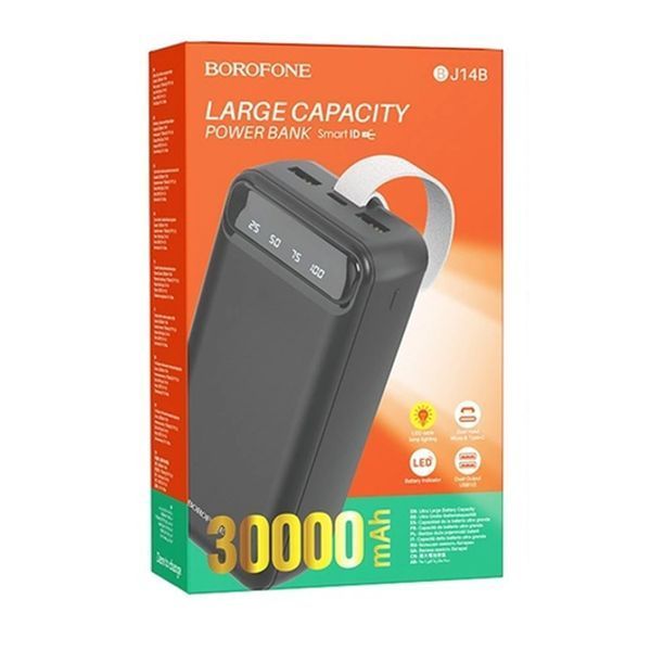 Power bank 30000 mAh Borofone BJ14B LED Lamp Display black 36264 фото