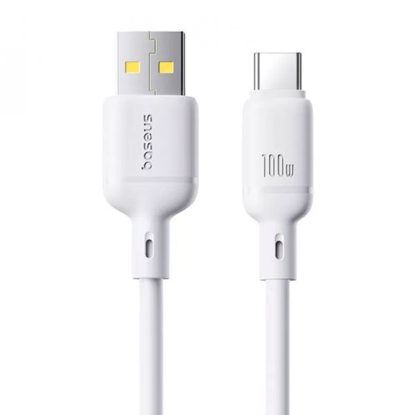 USB Cable Baseus Silky Series Fast Charging Type-C 100W (2m) white 45567 фото