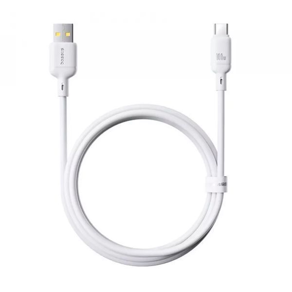 USB Cable Baseus Silky Series Fast Charging Type-C 100W (2m) white 45567 фото