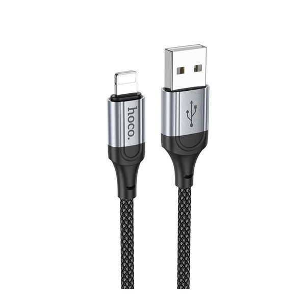USB Cable Hoco Lightning X102 2.4A 1m black 38434 фото