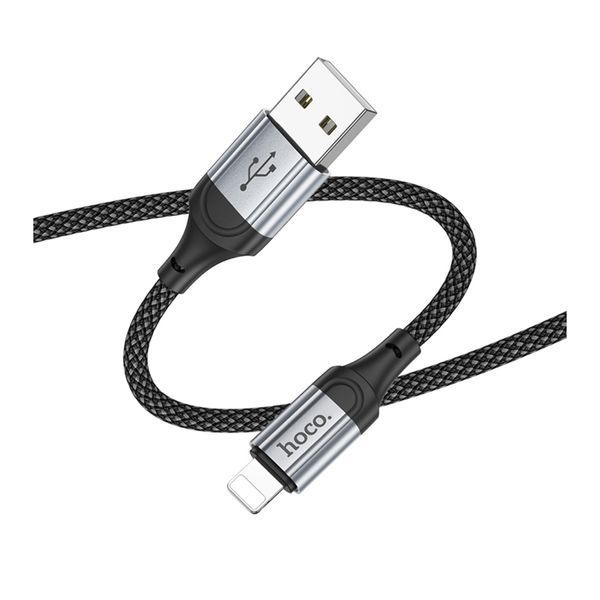 USB Cable Hoco Lightning X102 2.4A 1m black 38434 фото