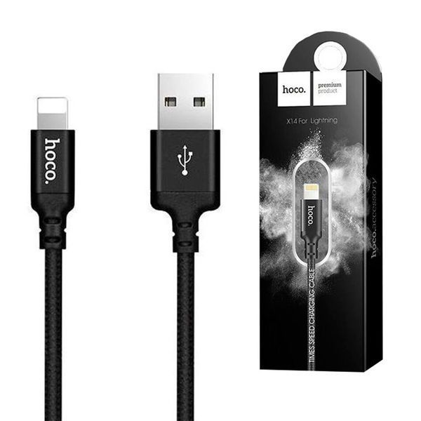 USB Cable Hoco lightning X14 1m black 23240 фото