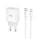 МЗП Hoco NT10 PD 20W/3A (USB-C) + cable Type-C to Lightning white 39639 фото 2
