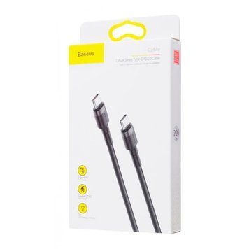 Cable Baseus Cafule Type-C to Type-C PD 2.0 60W (2m) gray/black 46673 фото
