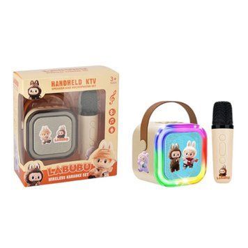 Колонка Bluetooth K12A 1 мікрофон дитяче караоке Labubu milk 44377 фото