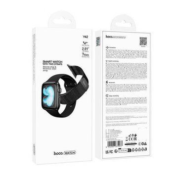 Смарт-годинник Hoco Y42 + 2 ремінці black 46840 фото