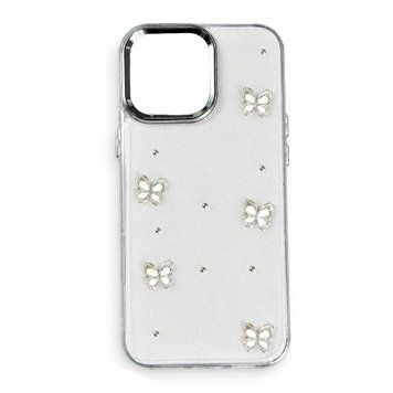 Силікон iPhone 13 Pro Max Clear Shiny butterfly 47586 фото