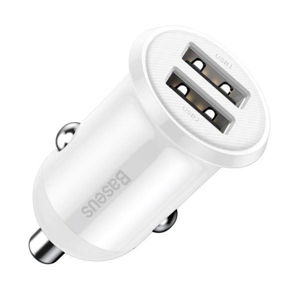 АЗП Baseus Grain Pro 4.8A 2USB white 26662 фото