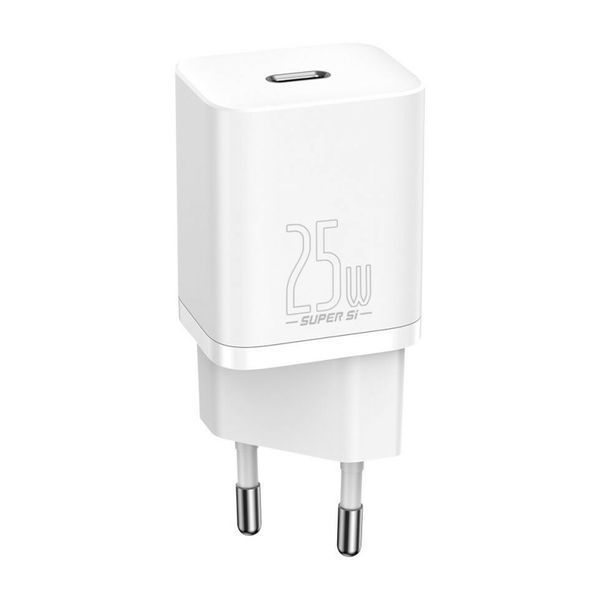 МЗП Baseus Super Silicone PD Charger 25W (1USB-C) white 28829 фото