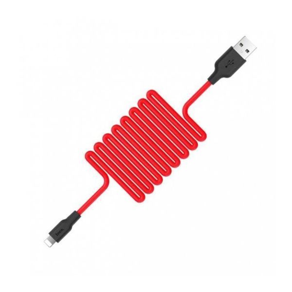 USB Cable Hoco lightning X21 2.4A 2m red 22086 фото