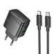 МЗП Hoco CS61A PD 30W/3A QC3.0 (1USB/1USB-C) + cable Type-C to Type C black 42181 фото 2