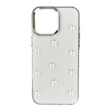 Силікон iPhone 13 Pro Max Clear Shiny bows white 47587 фото