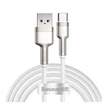 USB Cable Baseus Cafule Metal Data Type-C 66W (2m) white 02426 фото