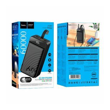 Power bank 60 000 mAh Hoco J123C 22.5W PD20W LED Lamp LED Display black 00077 фото