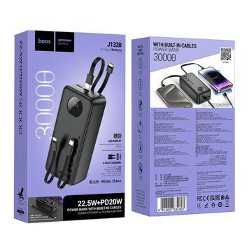 Power Bank Hoco J132B Sabio 30000mAh 22.5W+PD20W (with 3 cable) 35809 фото