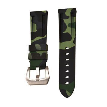 Універсальний ремінець 22mm silicone Camouflage №1 black-green 40795 фото
