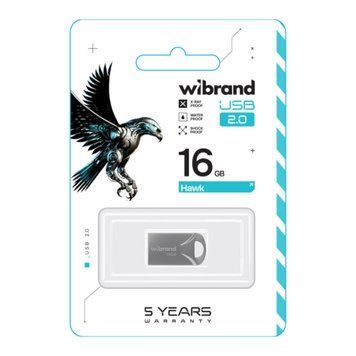 USB Flash 16 GB Wibrand Hawk Silver UA 25221 фото