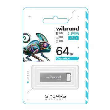USB Flash 64 GB Wibrand Chameleon Silver 19624 фото