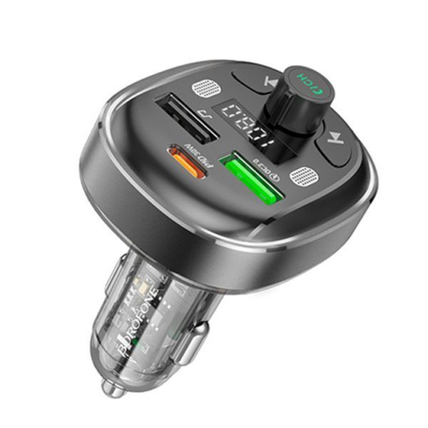 FM трансмістер Bluetooth Borofone BC47 QC 3.0 + PD 30W black 37980 фото