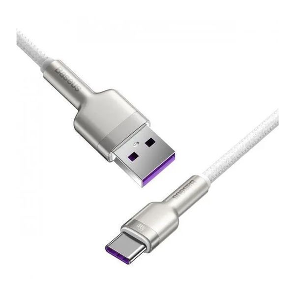 USB Cable Baseus Cafule Metal Data Type-C 66W (2m) white 02426 фото