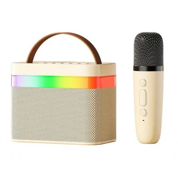 Колонка Bluetooth K19 2 мікрофона дитяче караоке beige 44413 фото