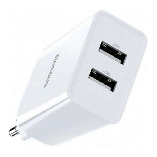 МЗП Baseus Compact 10,5W (2 USB) white 26720 фото