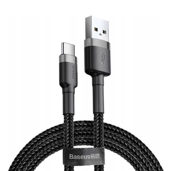 USB Cable Baseus Cafule Type-C 3A (2m) gray/black 05459 фото