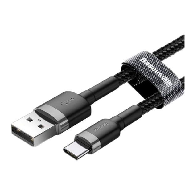 USB Cable Baseus Cafule Type-C 3A (2m) gray/black 05459 фото
