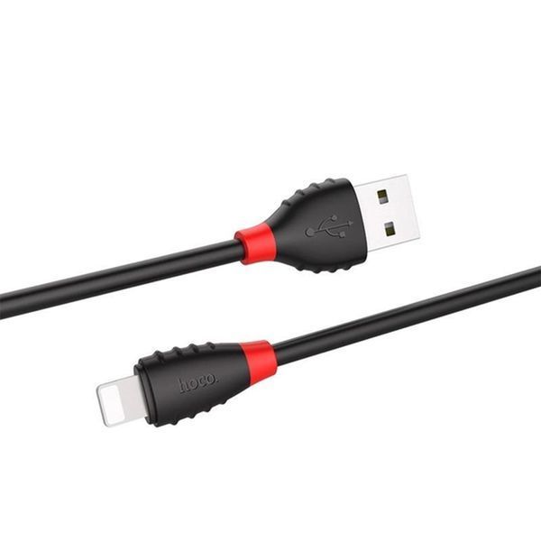 USB Cable Hoco Lightning X27 2.4A 1m black 34062 фото