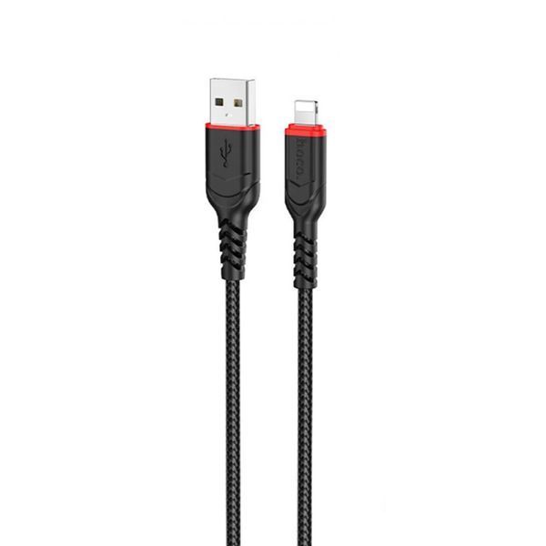 USB Cable Hoco Lightning X27 2.4A 1m black 34062 фото