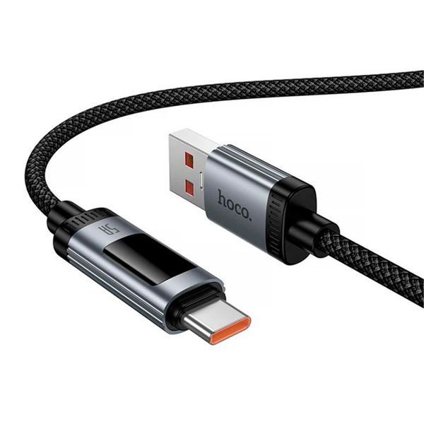 USB Cable Hoco Type-C U148 display 100W 1m black 44875 фото