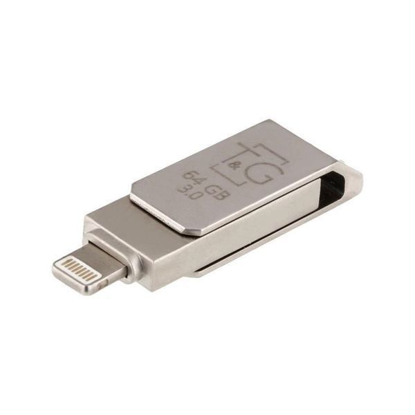 USB Flash 64 GB T&G 008 + Lighting 3.0 Silver 31753 фото