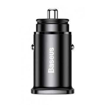 АЗП Baseus Square Metal PD 3.0 QC 4.0+ 30W (1USB/1USB-C) black 26664 фото