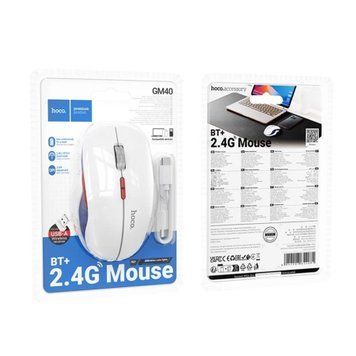 Мишка Bluetooth Hoco GM40 white з вбудованим акумулятором 18152 фото
