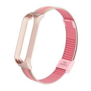 Ремінець Xiaomi Mi Band 3/4 combined Steel-Carbon fiber pink sand 33088 фото