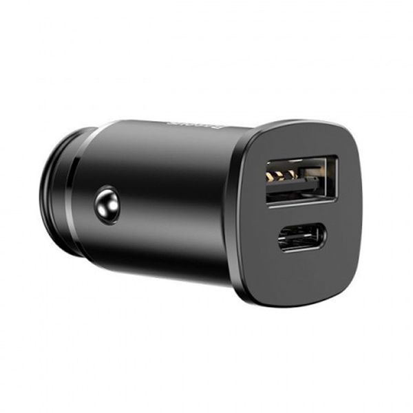 АЗП Baseus Square Metal PD 3.0 QC 4.0+ 30W (1USB/1USB-C) black 26664 фото