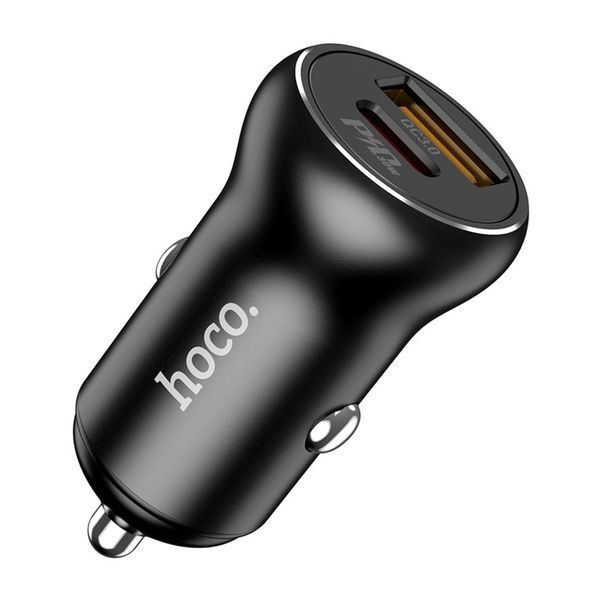 АЗП Hoco NZ5 PD 30WQC3.0 (1USB-1Usb-C) + cable Type-C-Type-C black 30843 фото