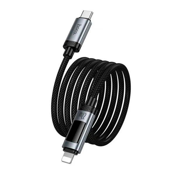 Cable Hoco Type-C to Lightning U148 display PD27W 1m black 44876 фото