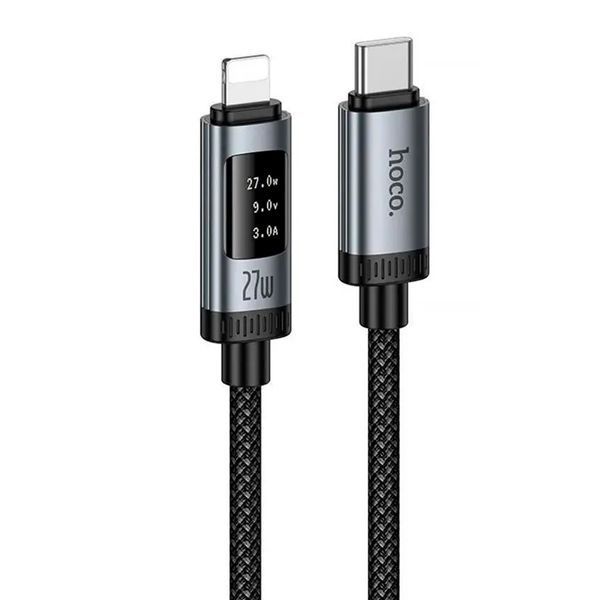 Cable Hoco Type-C to Lightning U148 display PD27W 1m black 44876 фото