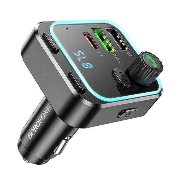 FM трансмістер Bluetooth Borofone BC53 QC 3.0 + PD 20W black 37982 фото
